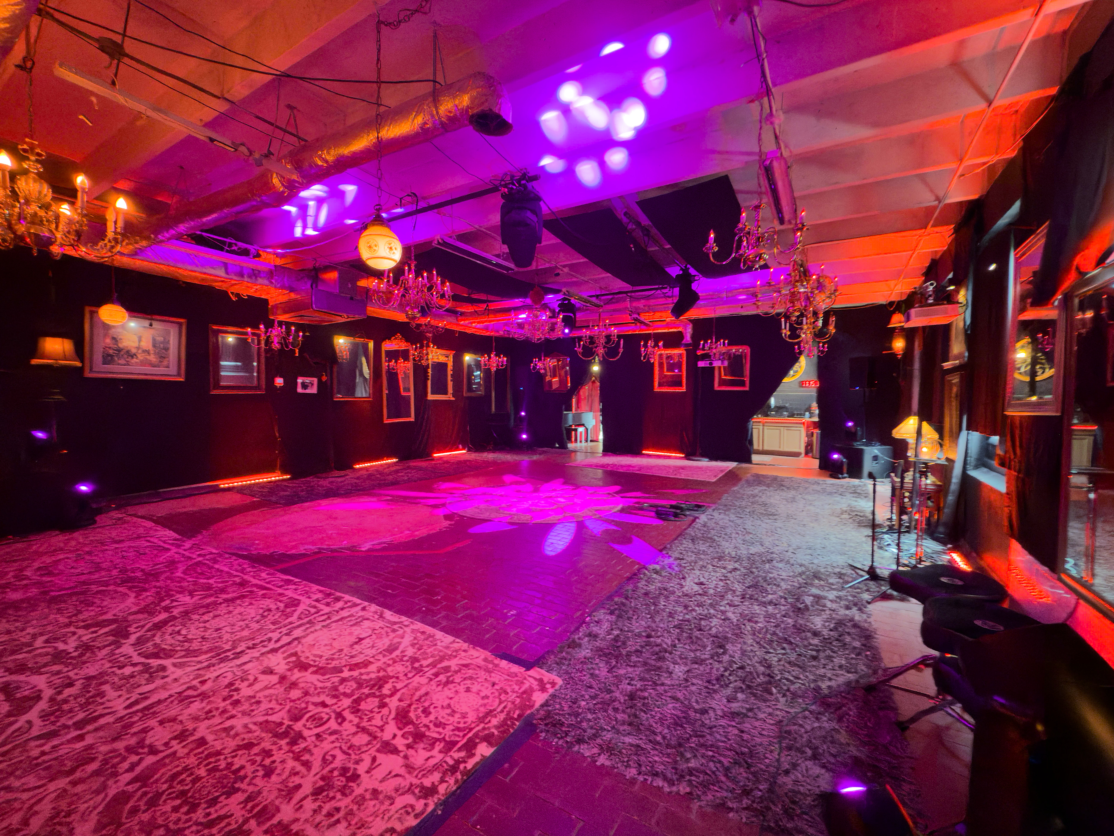 Production-friendly angle of The Armory main room